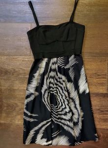 Black Halo black and white dress